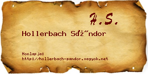 Hollerbach Sándor névjegykártya